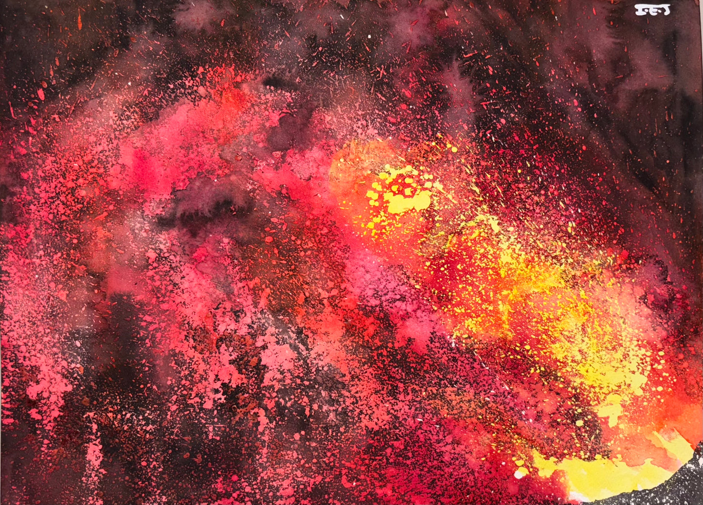 Watercolor ‘Eruption’ Volcano Print